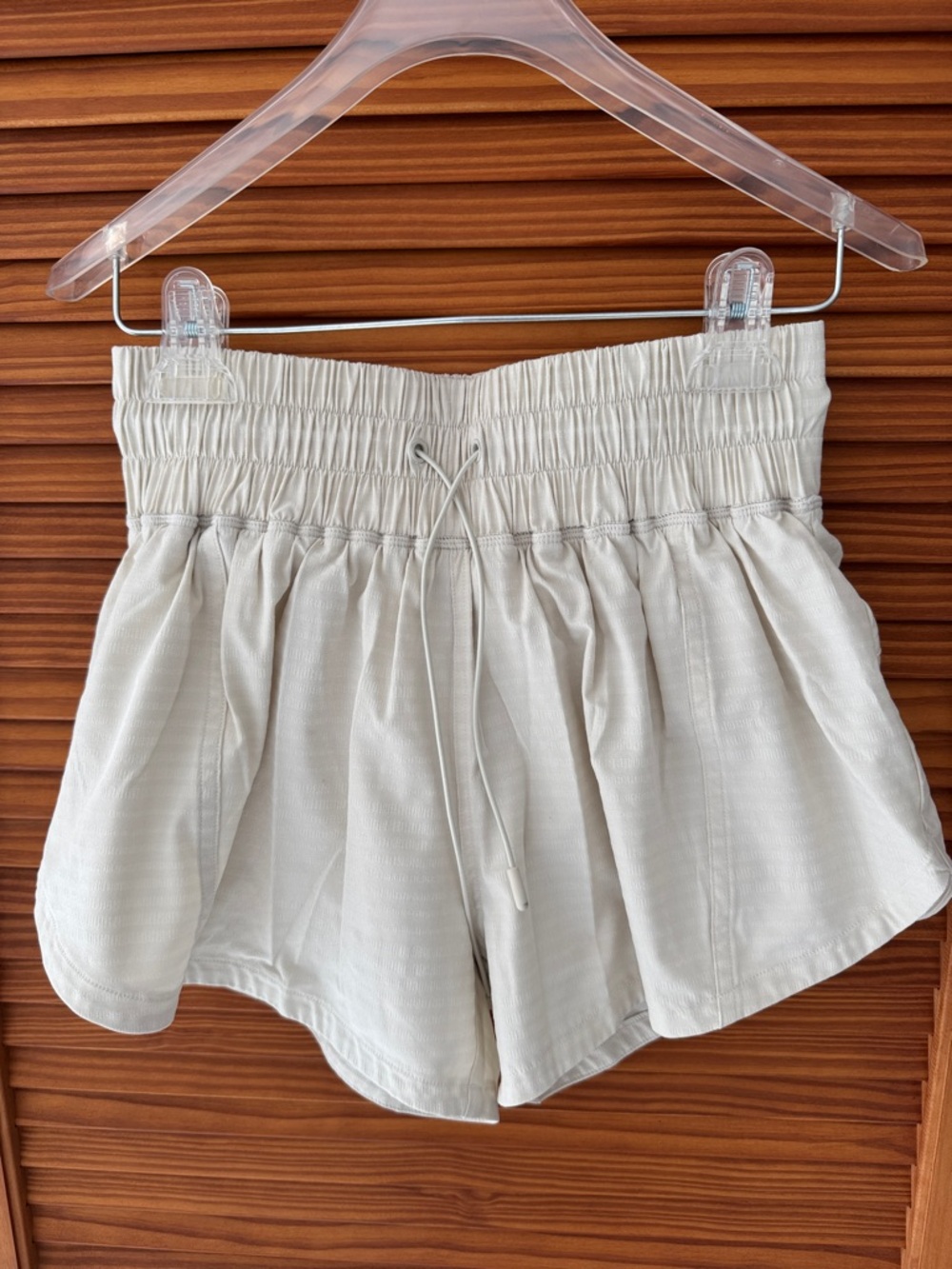 SPIRITUAL GANGSTER High-Waist Drawstring Paperbag Shorts - Cream